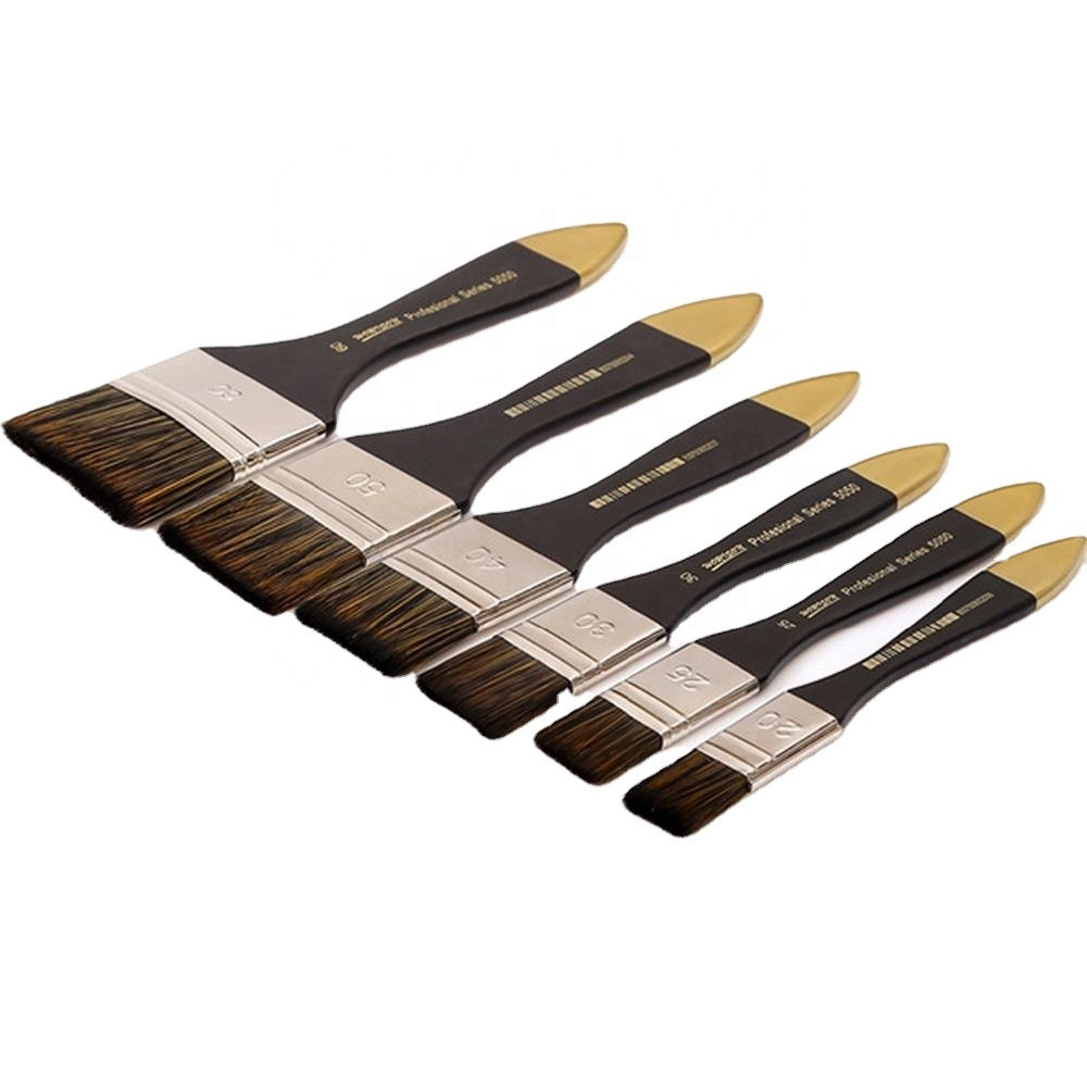 Набір професійних пензлів для малювання Worison 6 штук плоскі, фото 1