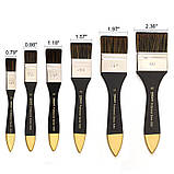 Набір професійних пензлів для малювання Worison 6 штук плоскі, фото 2