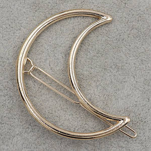 Шпилька для волосся засувка золотистого кольору Місяць розмір виробу 6х3,5 см
