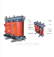 Рансформатор силовий понижуючий 250KVA, 250 кВА, KVA, 6/0,4кВ, 10/0,4, ECO-1, з литою ізоляцією