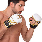 Рукавички для змішаних єдиноборств MMA Venum 3393 розмір M White-Gold, фото 9