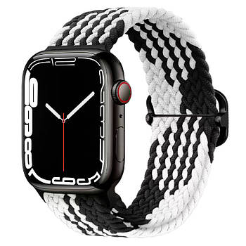 Плетений ремінець WB-03 для Apple Watch 42/44/45/49 mm Black & white