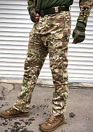 Чоловічі формовані штани демісезонні Ріп-Стоп Мультикам, Штани чоловічі карго польові з накладними кишенями XL