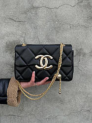 Жіноча сумка Шанель чорна Chanel Big Logo Black