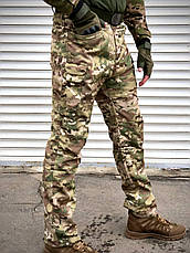 Чоловічі формовані штани демісезонні Ріп-Стоп Мультикам, Штани чоловічі карго польові з накладними кишенями 3XL, фото 3