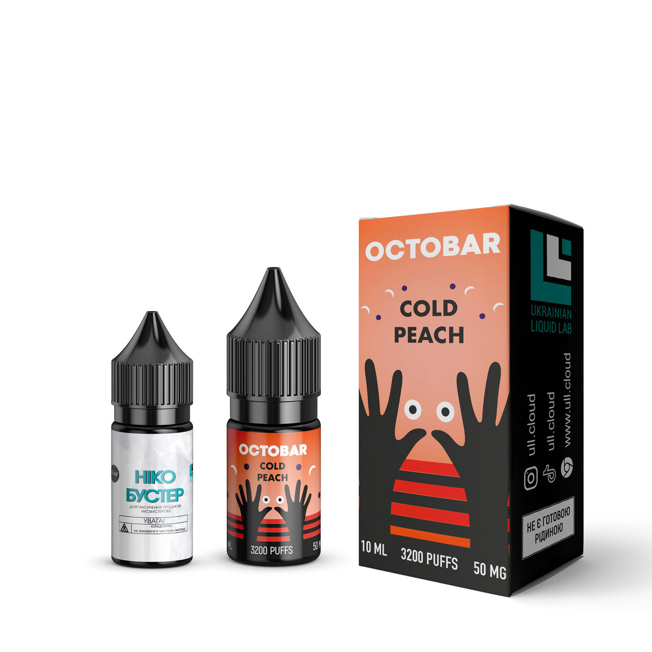 Набір для самозамісу сольовий Octobar 10ml 50мг Cold Peach (Персик Нектарін Айс), 11265, фото 1