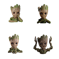 Комплект горщиків Грут Groot для квітів і канцелярії G1+G2+G3+G4