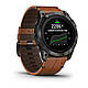 Смарт-годинник Garmin Epix Pro (Gen 2) - Sapphire Edition 51 mm - титан DLC Carbon з каштановим шкіряним ремінцем, фото 5