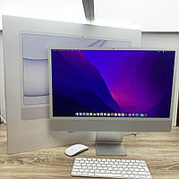 Моноблок Apple iMac 24'' M1 Retina 4.5K 8-Core GPU 256GB RAM 8GB Silver (A2438) + Silver клавиатура и мышь