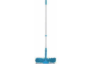 Швабра для миття вікон ECONOMIX CLEANING "Локшина", телескопічна, 120 см, блакитна