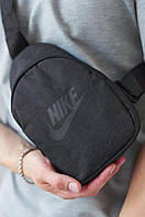 Кобура-сумка мужская для скрытого ношения Nike черный меланж универсальная и компактная, тканевая и прочная
