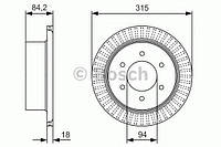 Диск гальмівний MERCEDES W211 F 03&gt &gt  - кр. 1 шт BOSCH 0986479332 на MERCEDES-BENZ GLK-CLASS (X204)