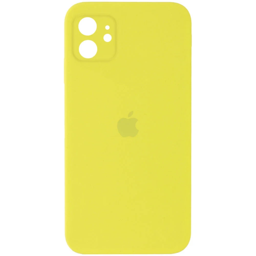 Чохол для Apple iPhone 11 (6.1"") - Silicone Case Square Full Camera Protective (AA) Жовтий / Bright Yellow