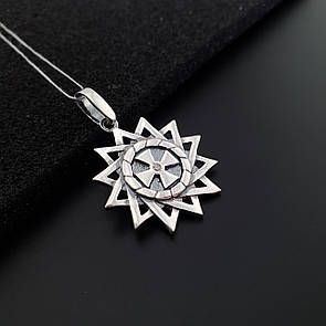 Срібний кулон — зірка ерцгамми мала з камінчиком (підвіска 925 проби)