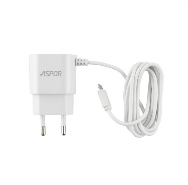 Мережевий зарядний пристрій AZP A802 Plus micro (1USB/2.4A) з кабелем LED білий