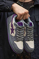 Кросівки Bape SK8 Sta Grey Purple \ Бейп СК8 Ста Сірі з Фіолетовим, фото 4