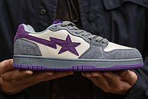 Кросівки Bape SK8 Sta Grey Purple \ Бейп СК8 Ста Сірі з Фіолетовим, фото 5
