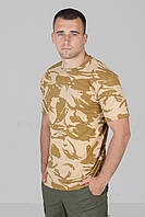 Футболка мужская тактическая / Камуфлированная летняя футболка из хлопка в камуфляже "Пустыня" 44