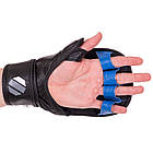 Рукавички для змішаних єдиноборств шкіряні MMA UFC 0554 розмір XL Blue-Black, фото 3