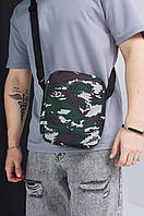 Повседневная мужская сумка через плечо камуфляж без лого универсальная и качественная барсетка для документов