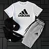 Спортивний костюм Adidas чоловічий біло-сірий футболка шорти адідас комплект 2 в 1 повсякденний для чоловіків, фото 6