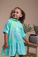 Детская пляжная туника, летнее платье для девченок с рюшами 80-86