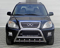 Кенгурятник WT003 (нерж.) d60 с трубой для Chery Tiggo 1