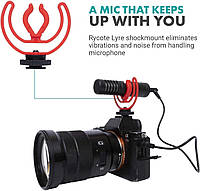 Внешний видеомикрофон Movo VXR10 для iPhone/камеры с амортизирующим креплением Rycote Lyre