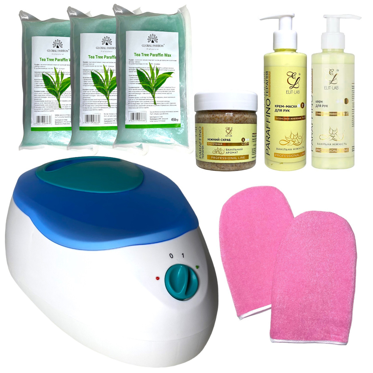 Набір для парафінотерапії з косметикою Elit-Lab Paraffino Ваніль та парафінотопкою