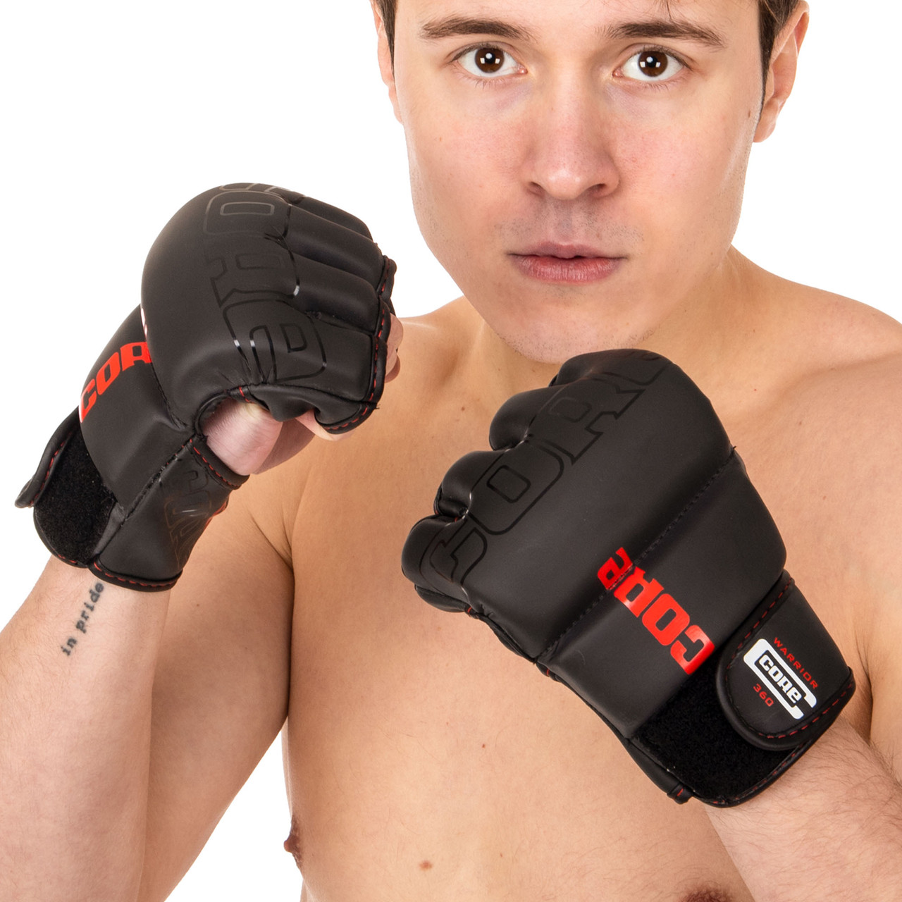 Перчатки для смешанных единоборств MMA Core 8536 размер L Black - фото 6 - id-p1887236144
