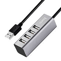 USB Hub Hoco HB1 Line Machine 4USB Серый