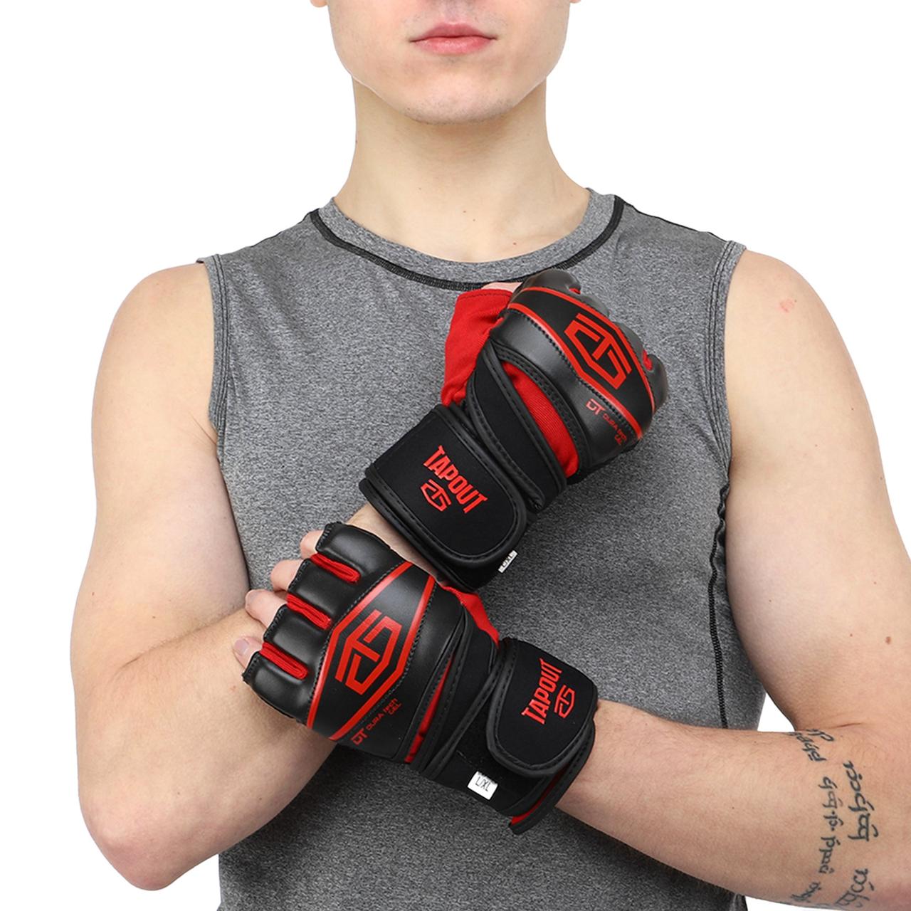 Перчатки для смешанных единоборств MMA TapOut 168520 размер L-XL Black-Red - фото 5 - id-p1887238520