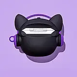 Чохол для навушників AirPods Pro бульдог в окулярах чорно-фіолетовий, фото 4
