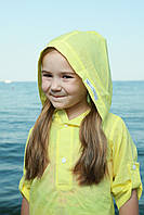 Детская пляжная туника для ребенка летняя детская рубашка желтая