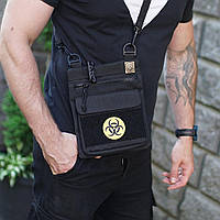 Мужская плоская сумка планшет SLIM MOD черная через плечо AV