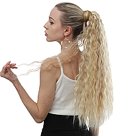 Причіпний хвіст пшеничний 55см, коси, кінський хвіст, термоволокно
