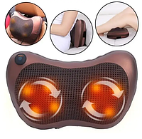 Массажная подушка для шеи и спины MASSAGE PILLOW QY-8028, массажер роликовый