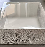 Коробка для кондитерских изделий 200*200*100 серебро
