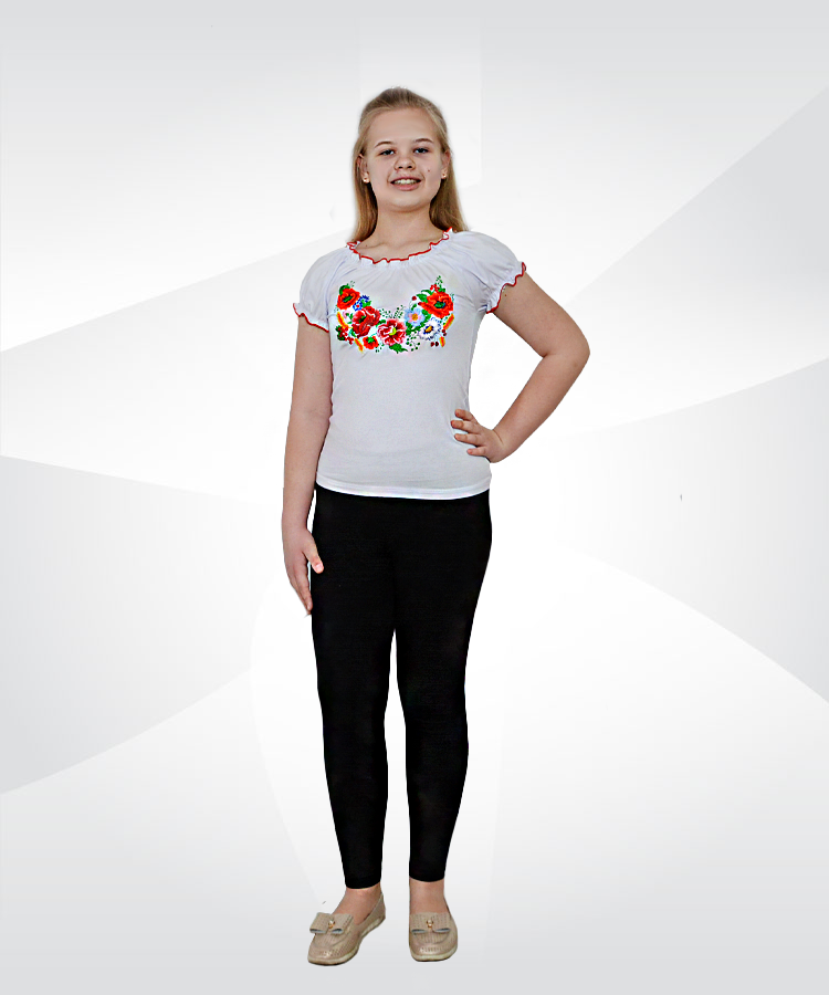 Вишиванка для дівчинки, підлітка 01018 стрейч котон