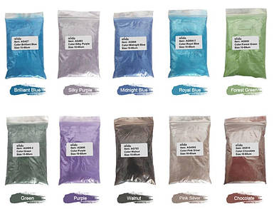 Перламутрові пігменти для епоксидної смоли 10 шт фасування по 10г (2) (є 30 кольорів)