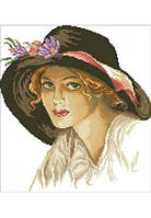 Канва с рисунком вышивка крестом Дама в шляпке