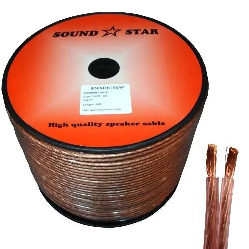 Кабель акустичний Sound Star, Cu, 2х4.0мм2, прозоро-рожевий, 100м