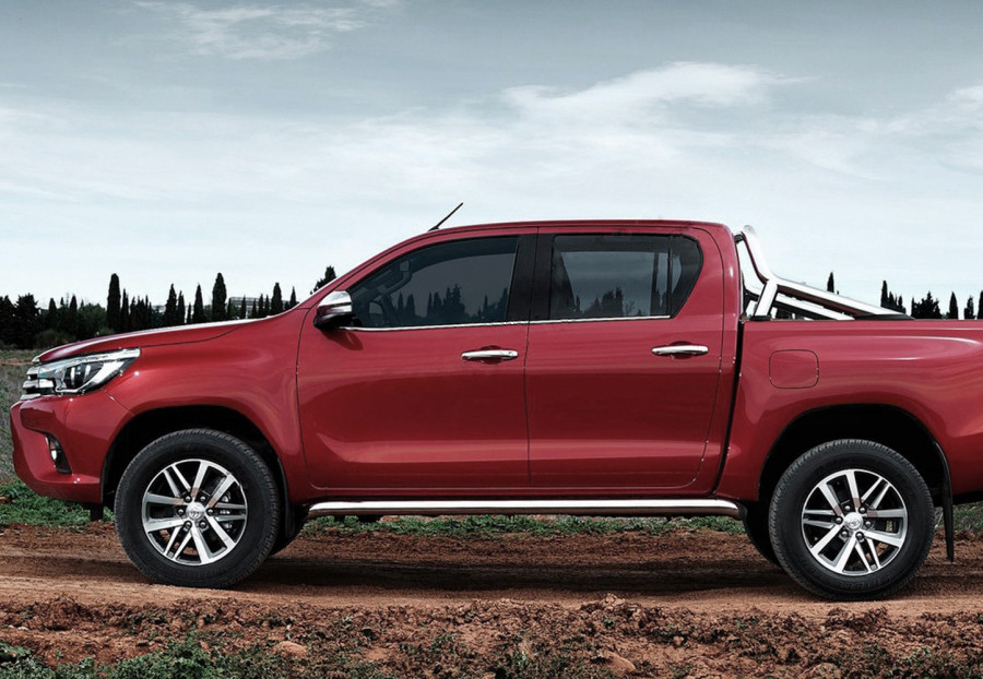 Окантовка вікон (4 шт, нерж) для Toyota Hilux 2015- рр, фото 1