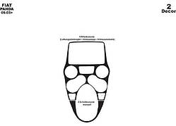 Накладки на панель Дерево для Fiat Panda 2003-2011 рр