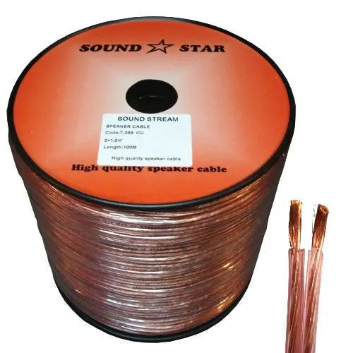 Кабель акустичний Sound Star, Cu, 2х1.0мм2, прозоро-рожевий, 100м
