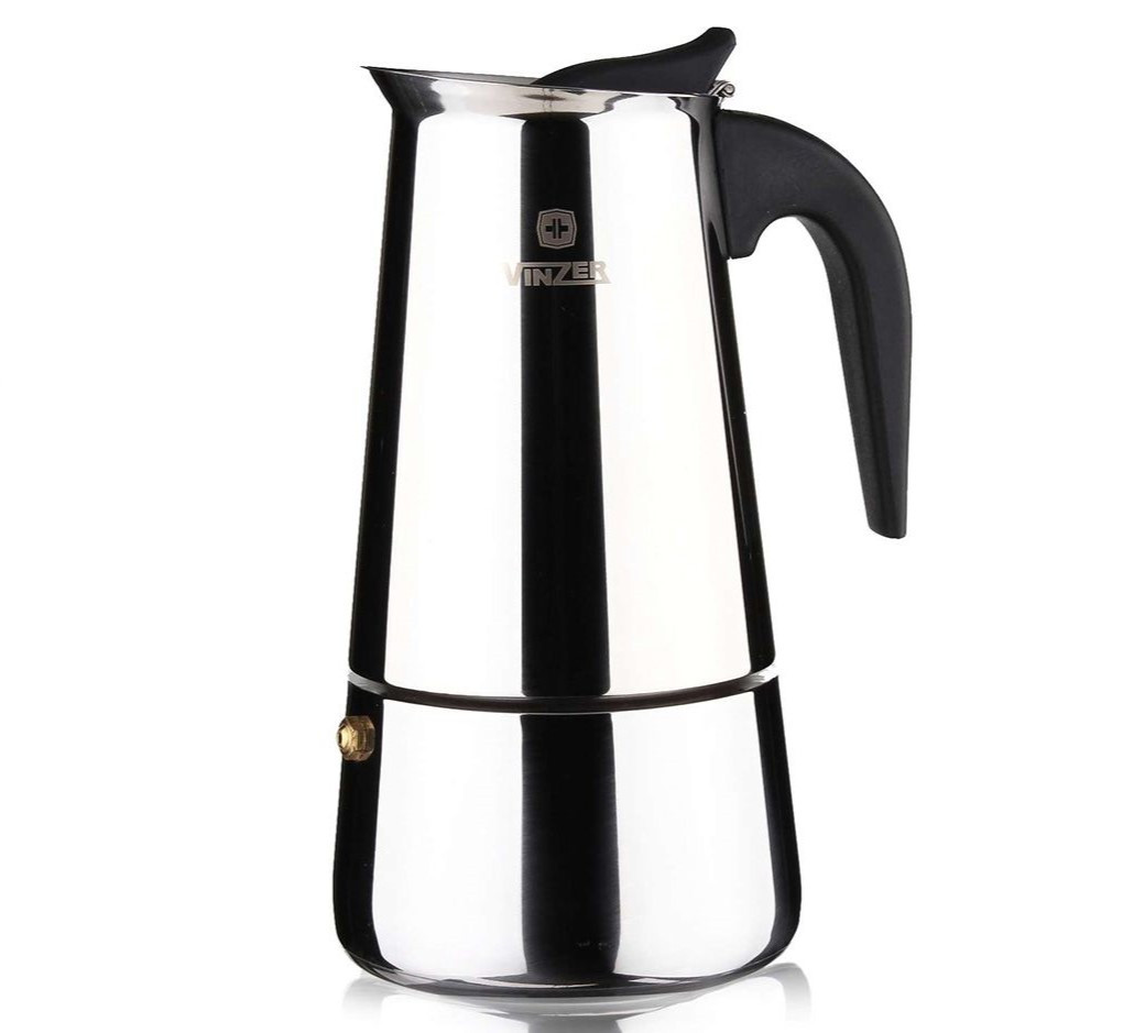 Гейзерна кавоварка 450 мл Vinzer Moka Inox Induction на 9 чашок