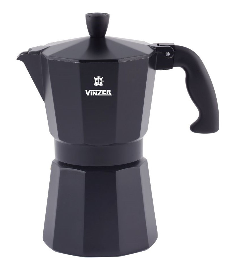 Гейзерна кавоварка 360 мл Vinzer Moka Nero на 9 чашок