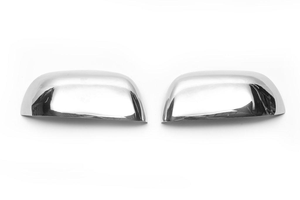Накладки на зеркала вариант 1 (2 шт, нерж) Carmos - Турецкая сталь для Dacia Duster 2008-2018 гг - фото 2 - id-p1887245583