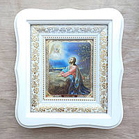 Икона Моление о Чаше Иисуса Христа, лик 10х12 см, в белом фигурном деревянном киоте