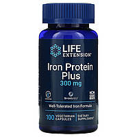 Залізомісткий протеїн (білок), Iron Protein Plus, Life Extension, 300 мг, 100 капсул